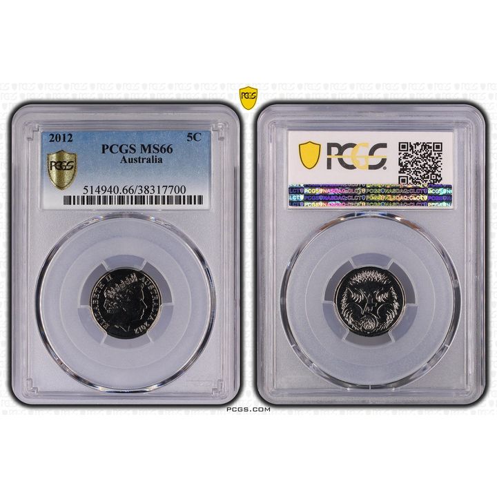 Elizabeth II, Five Cent, 2012, PCGS MS66