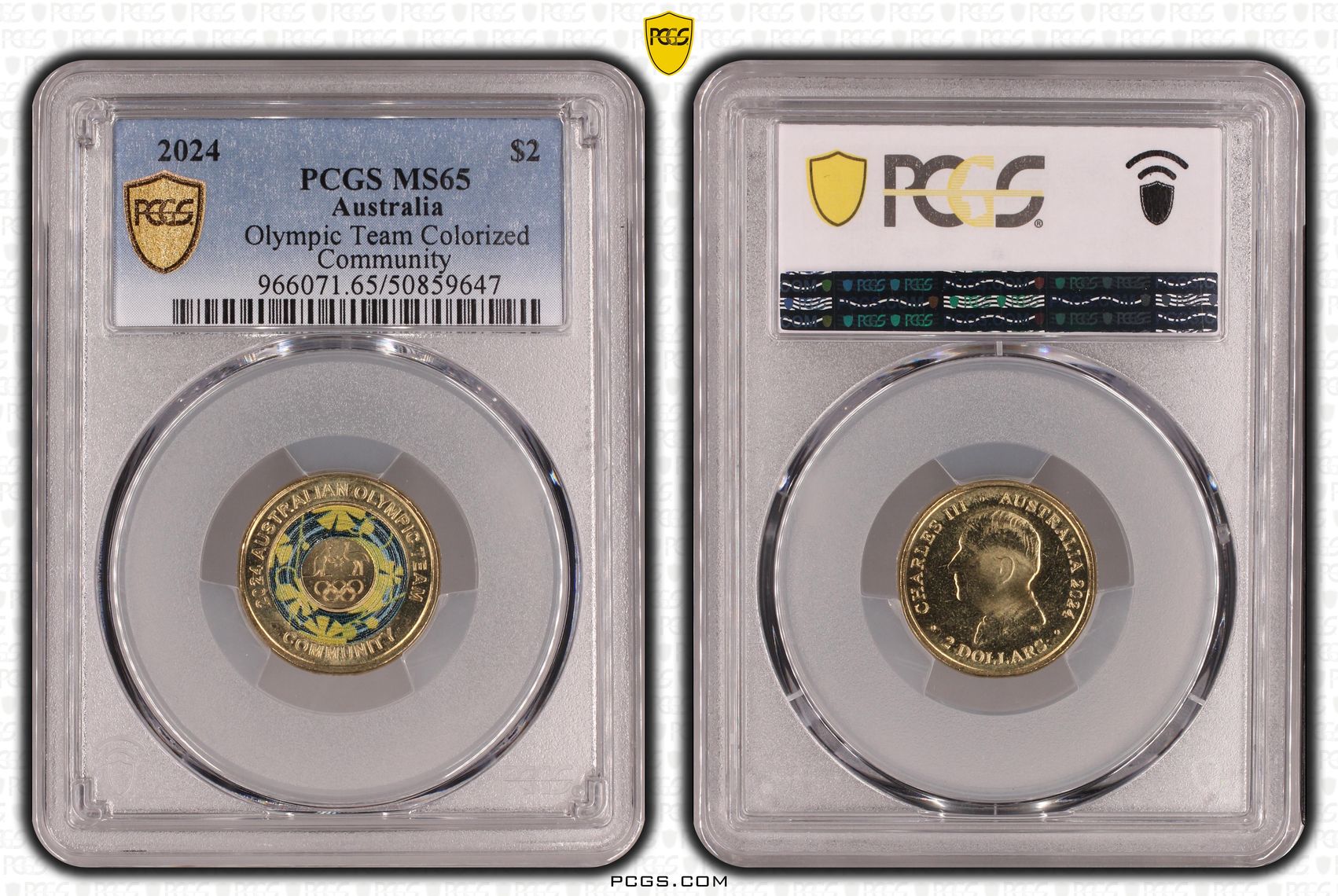 Olympic Team Colorized Community , Two Dollar, 2024, PCGS MS65