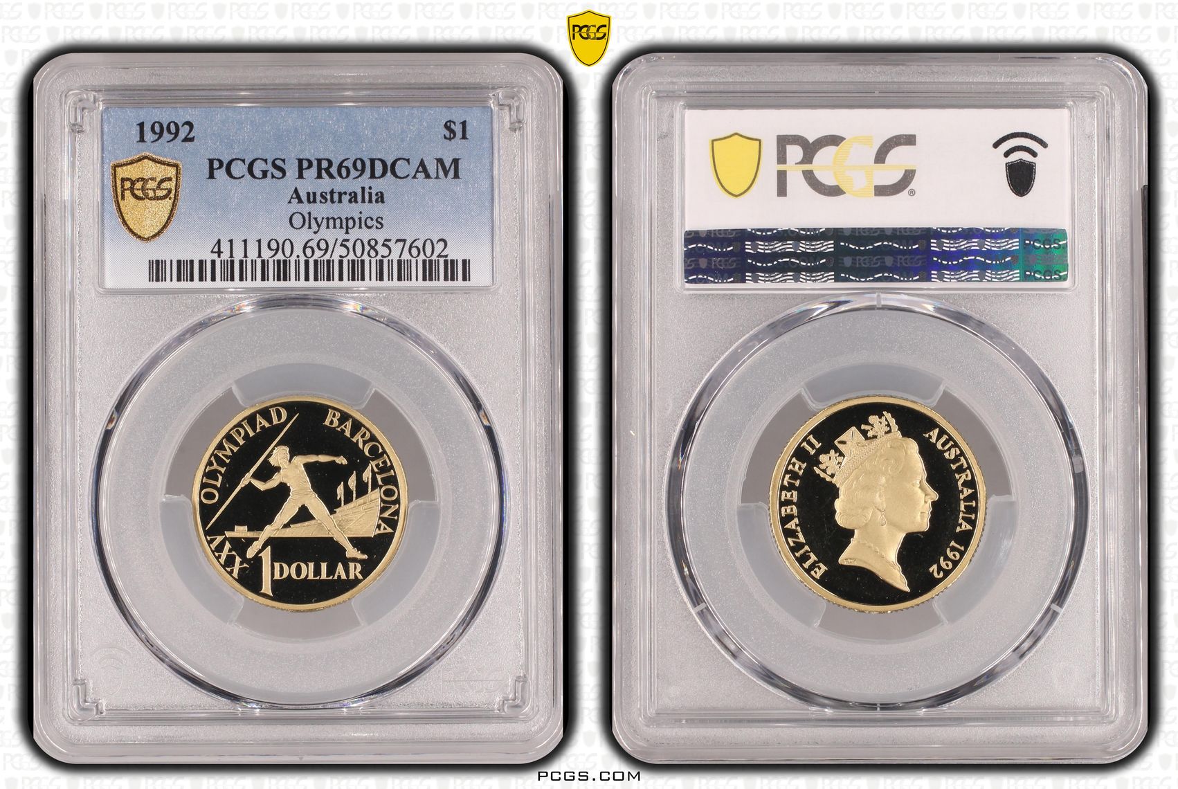 Olympics, One Dollar, 1992, PCGS PR69DCAM