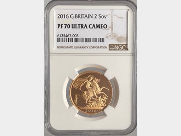2016 ELIZABETH II 'ONE YEAR TYPE' JAMES BUTLER PROOF GOLD 2 POUND COIN PF70 UCAM Top Pop!