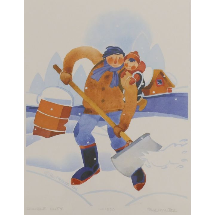 Rie Munoz ''Double Duty'' 2004 Signed Print 14.75'' x 12'' Sheet.