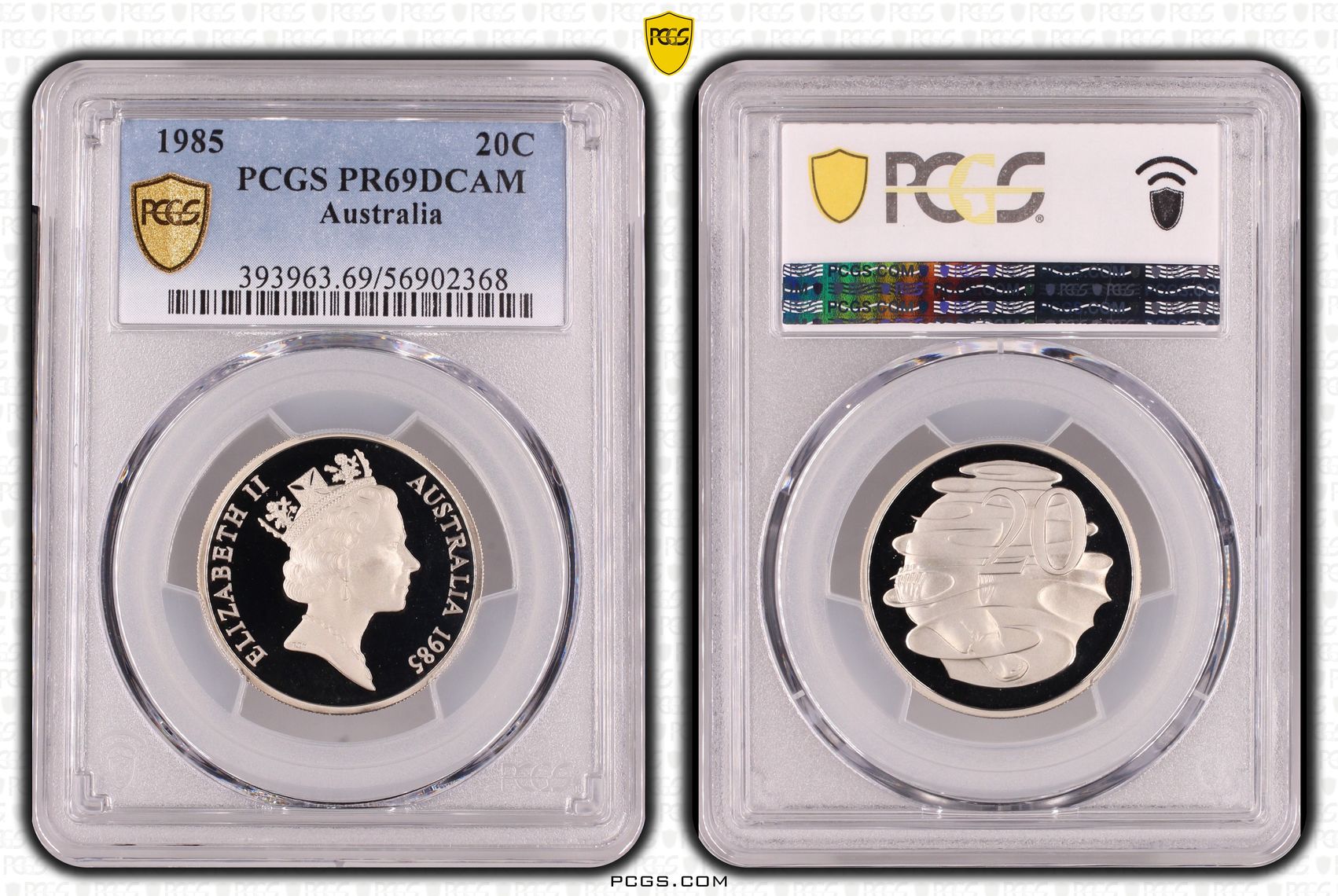 Twenty Cent, 1985, PCGS PR69DCAM