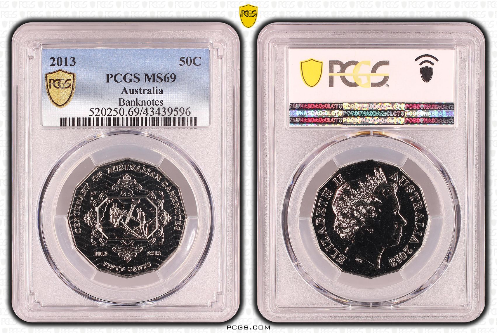 Elizabeth II, Banknotes, Fifty Cent, MS69 , 2013 PCGS POP - 12/0