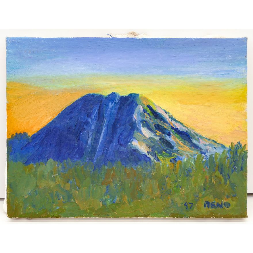 Joe Reno ''Mt. Rainier'' Signed 1997 Oil on Canvas 8.5''x11.25''