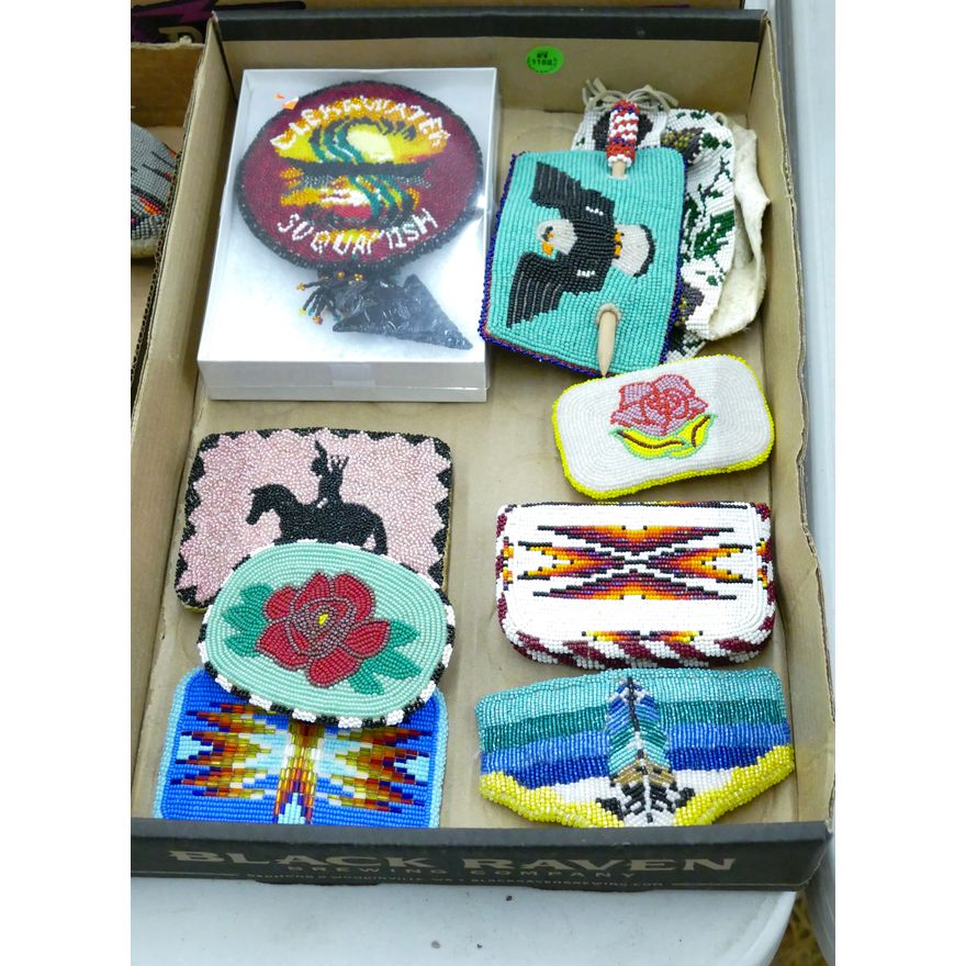 Box Native Beaded Belt Buckles