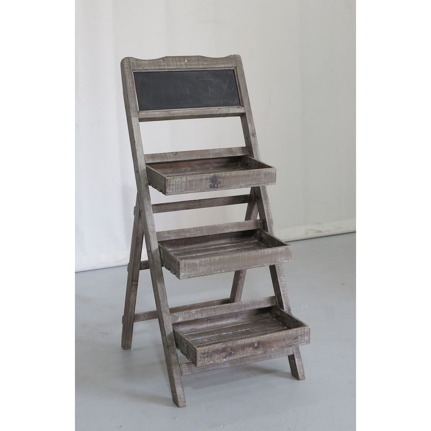 FOLDING THREE-TIER STAND with blackboard