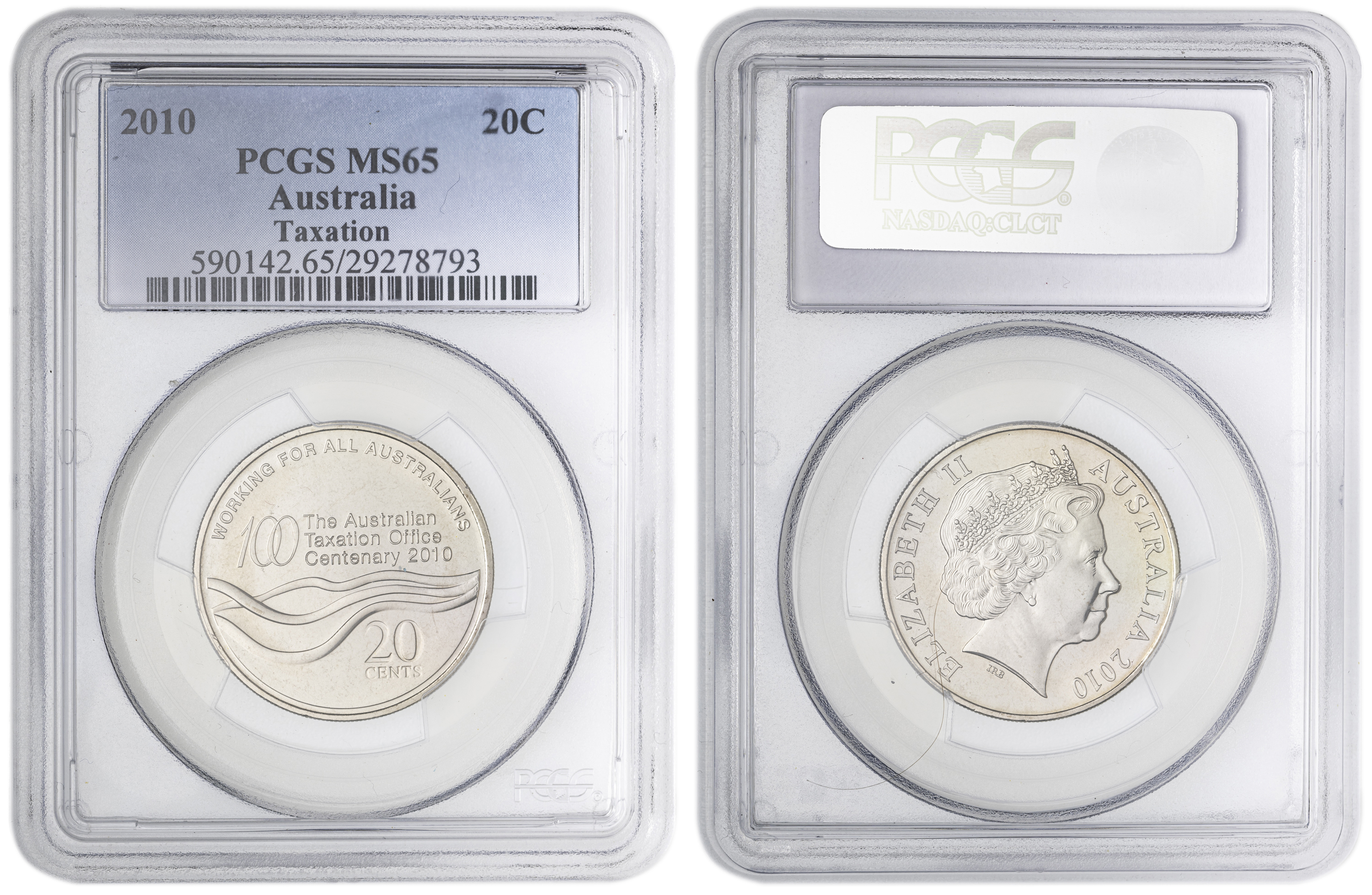 Taxation Office , Twenty Cent, 2010, PCGS MS65