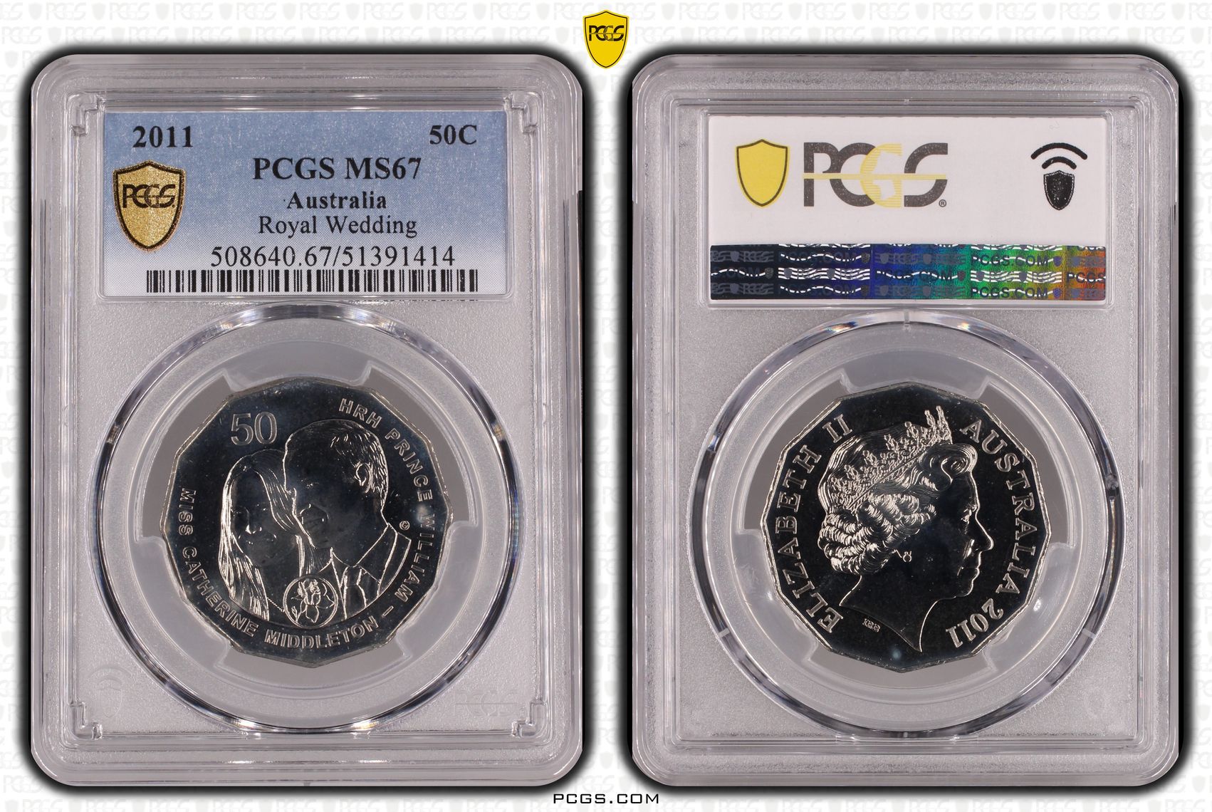 Royal Wedding, Fifty Cent, 2011, PCGS MS67