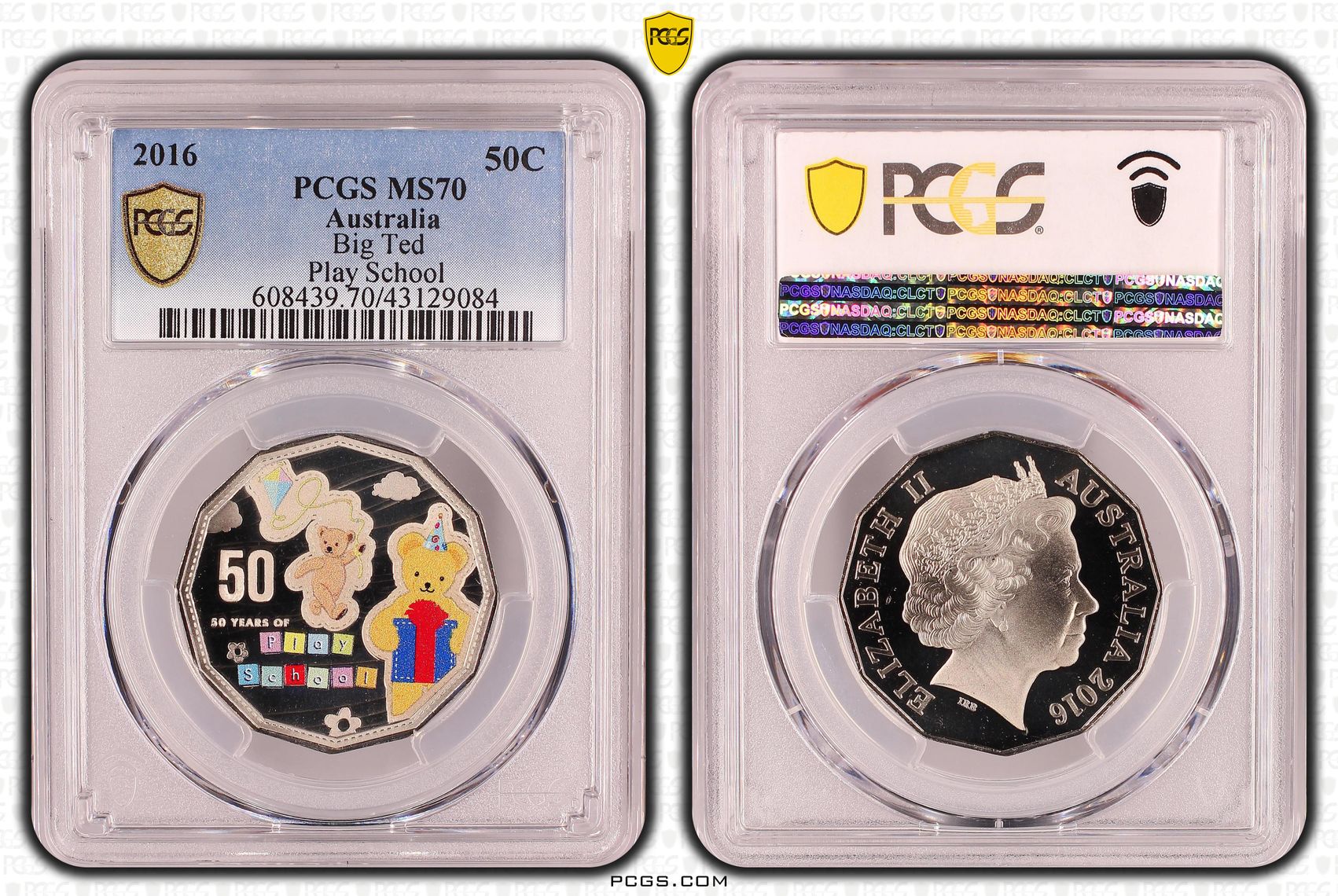 372 · Play School Big Ted  POP 12/0, Fifty Cent, 2016, PCGS MS70