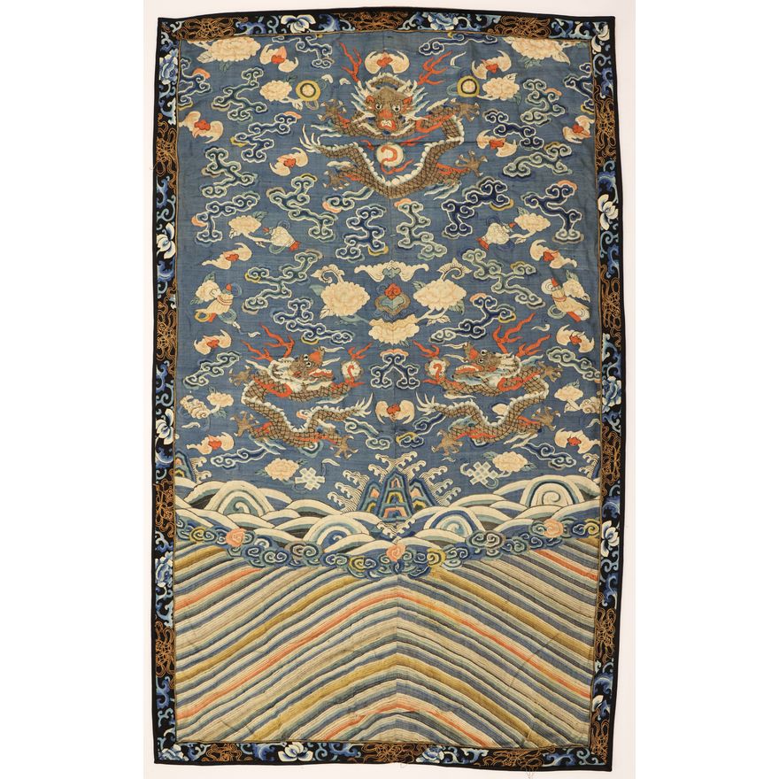 Chinese Kesi Silk Embroidered Dragon Panel