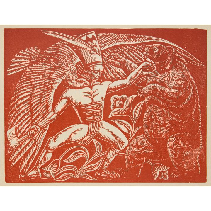 Władysław Skoczylas | Walka z niedźwiedziem, 1924 r.