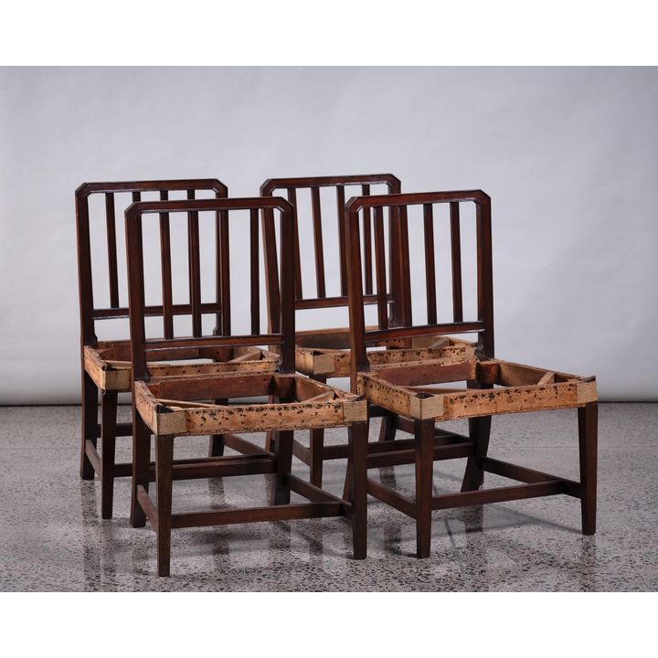 Set of four Georgian period mahogany dining chairs
