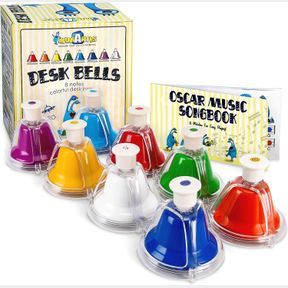 MINIARTIS DESK BELLS FOR KIDS | EDUCATIONAL MUSIC TOYS FOR TODDLERS 8 NOTES COLORFUL HAND BELLS SET | KIDS MUSICAL INSTRUMENT WITH