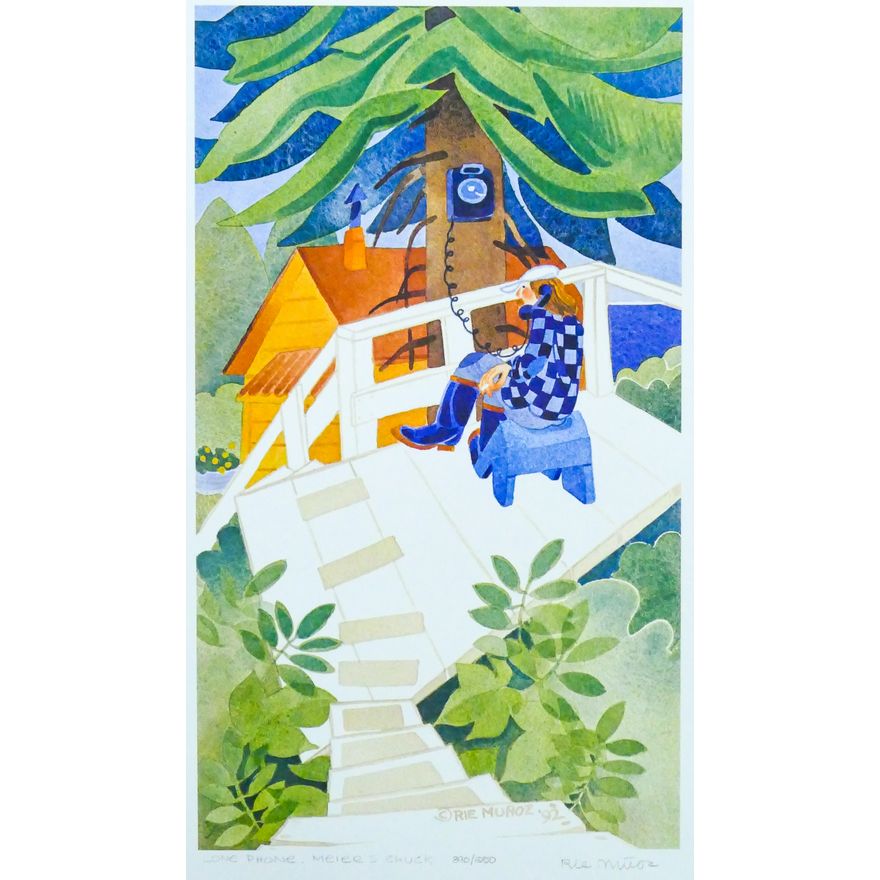 Rie Munoz ''Lone Phone, Meier's Chuck'' 1992 Signed