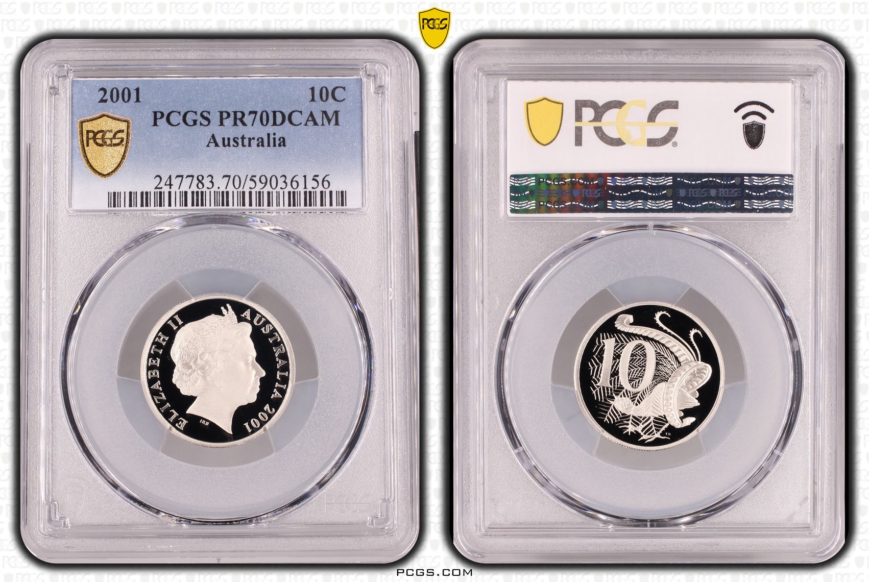 Ten Cent, 2001, Pcgs Pr70dcam