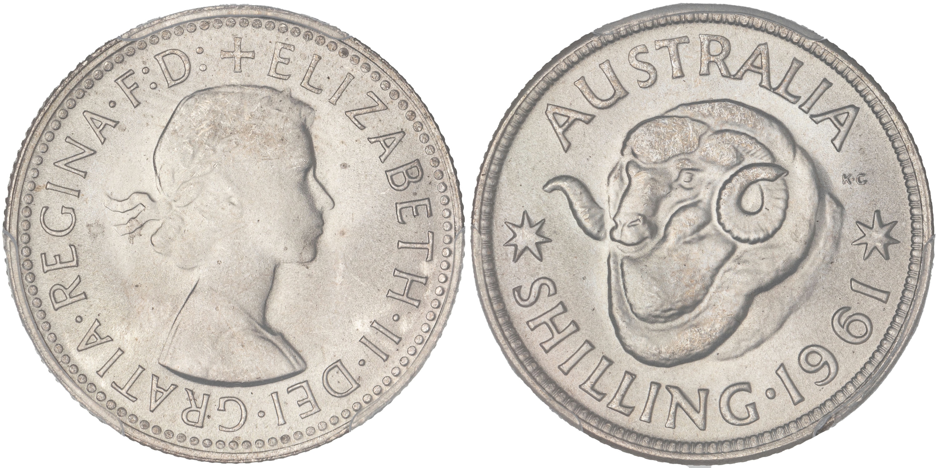Elizabeth II, Shilling, 1961, PCGS MS67