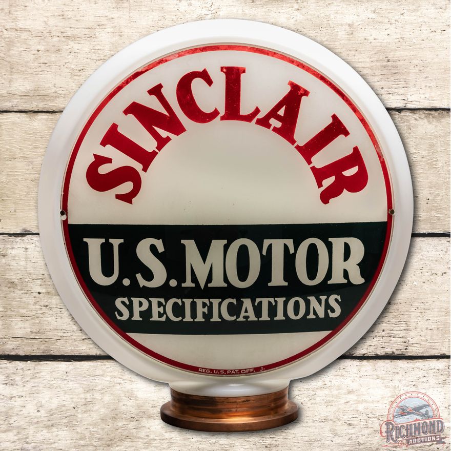 Sinclair US Motor Specifications 13.5" Lens & Narrow Glass Body Gas Pump Globe