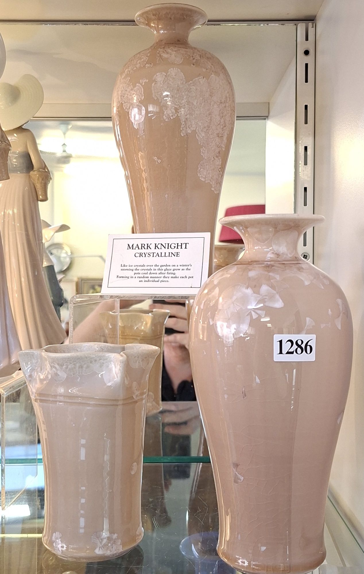 Three Mark Knight Crystaline Vases