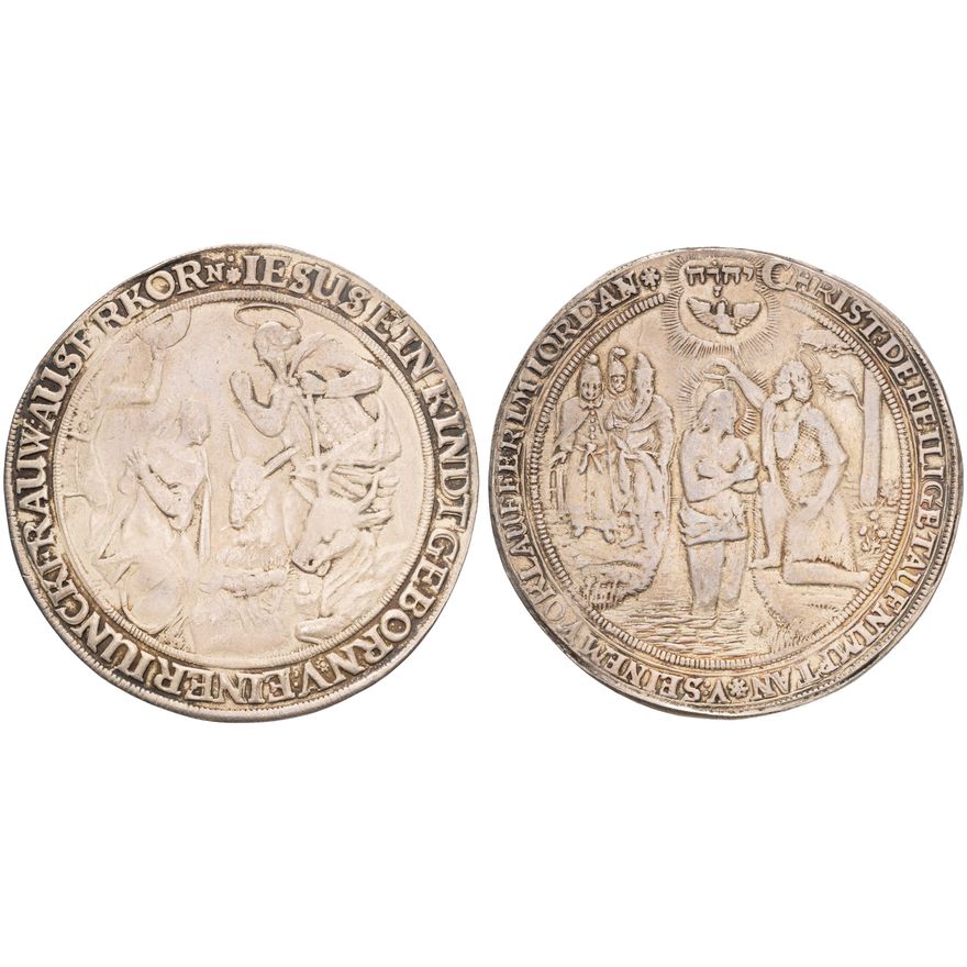 Germany, Baptismal Double Thaler, Two Thaler, 17th Century,  VF
