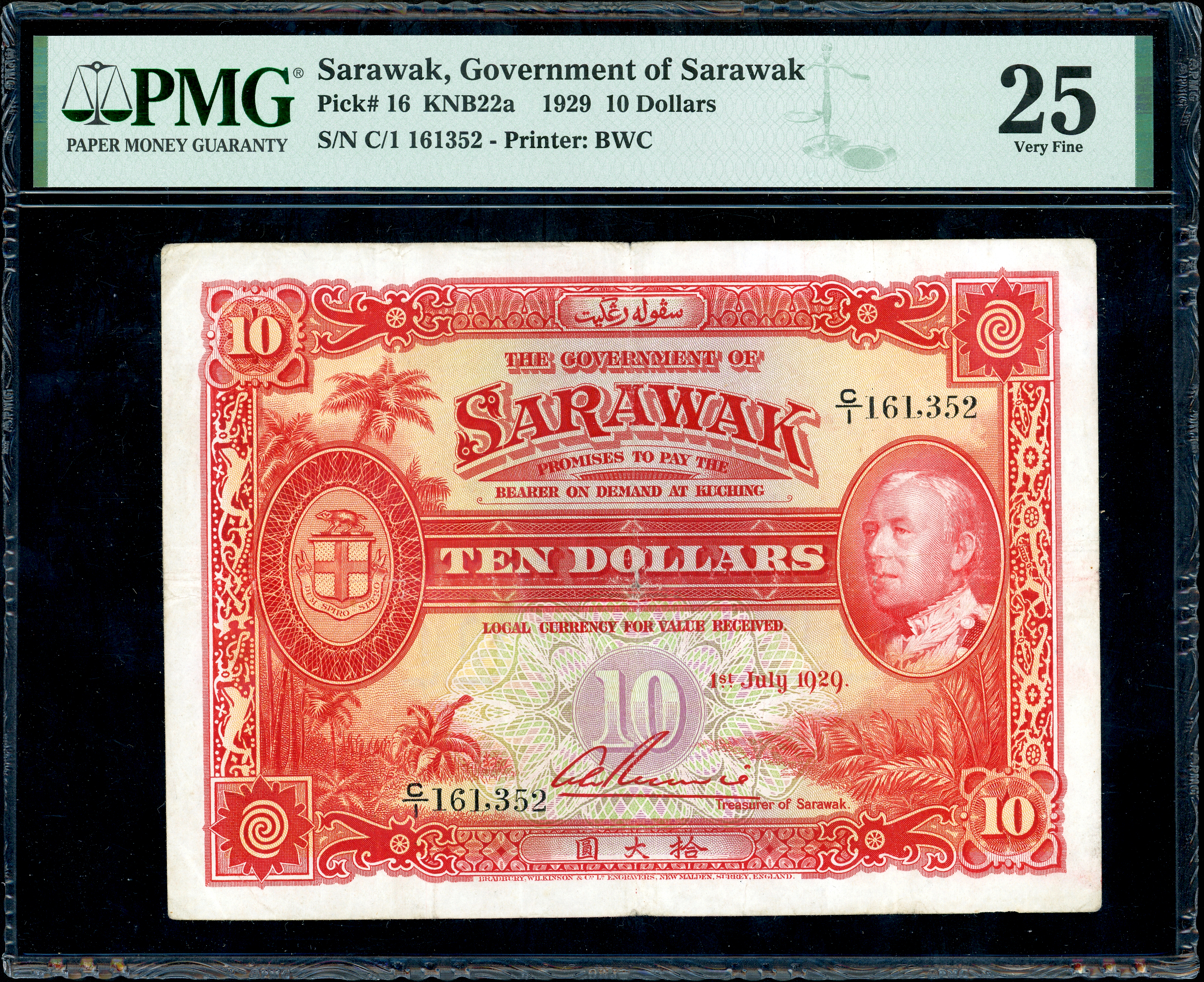 Sarawak, $10, 1929, PMG 25 | TRIGOMETRIC SDN. BHD.