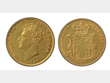 1830 KING GEORGE IV GOLD BARE HEAD SOVEREIGN