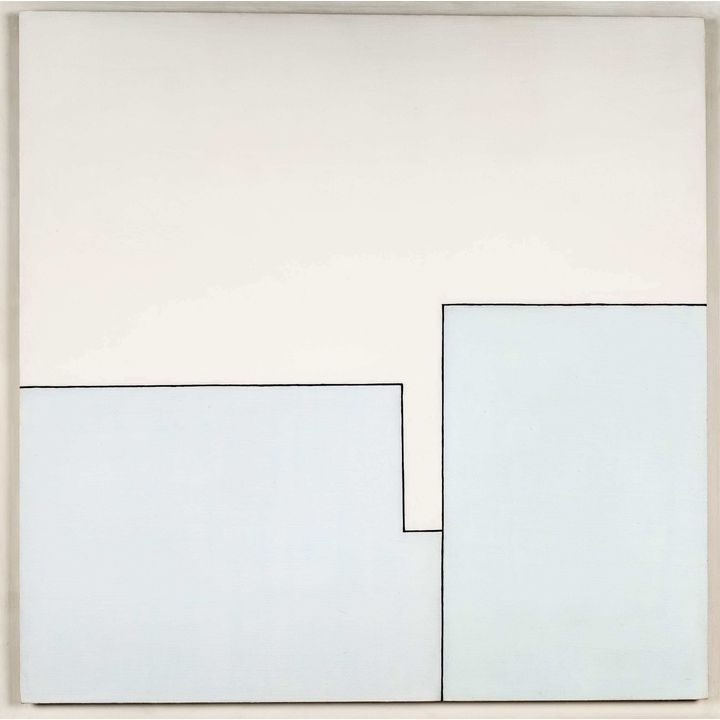 Henryk Stażewski | Kompozycja z czarnym konturem, 1983