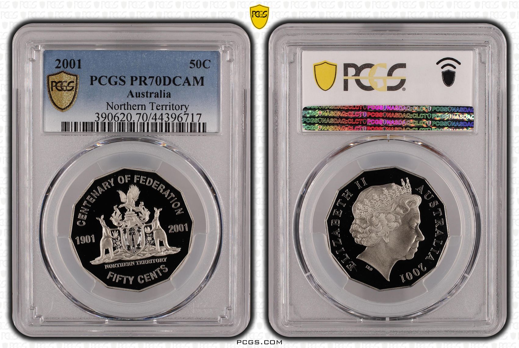 2001 Australian Fifty Cent, 50c Proof Northern Territory PCGS - PR70DCAM POP 28/0 -717