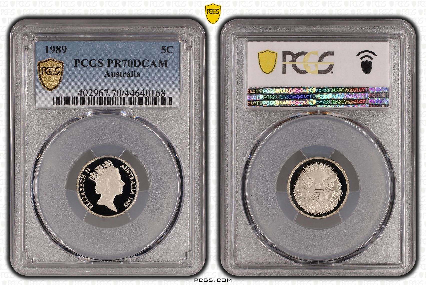 Elizabeth II, Five Cent, 1989, PCGS PR 70DCAM