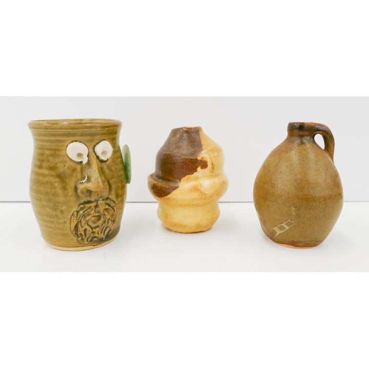 3pc Faye Baker Miniature Jugs and Jars- 2'' approx