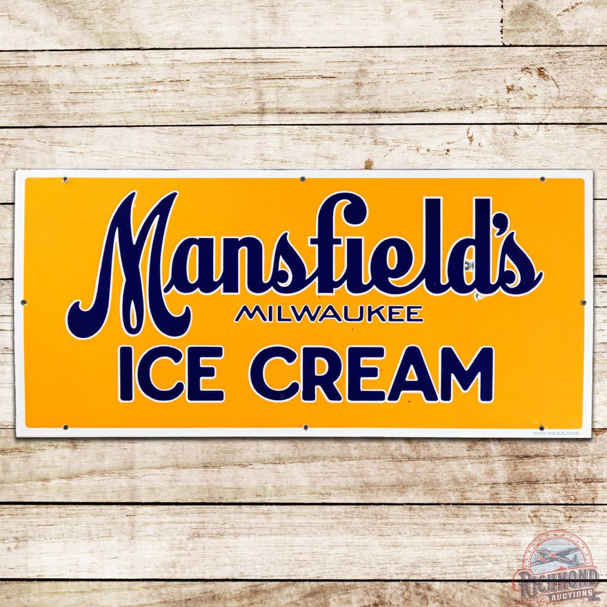 Mansfield's Milwaukee Ice Cream SS Porcelain Sign