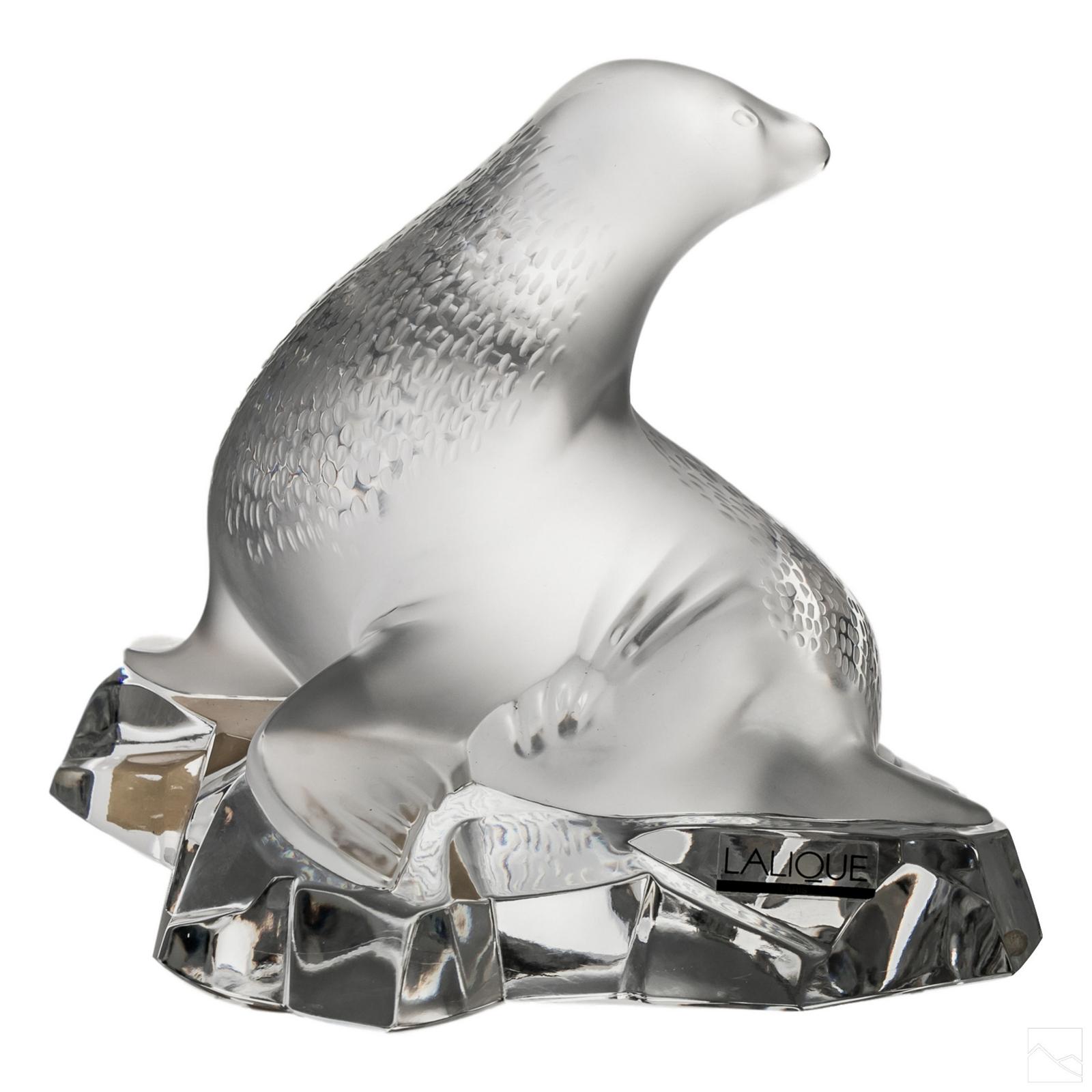 Lalique French Crystal Otarie Ooglit Seal Figurine | Hill Auction Gallery