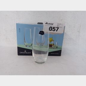 CRYSTALEX CLUB CRYSTAL HIBALL GLASSES 350ML - SET OF 6 - BOHEMIAN LEAD-FREE CRYSTAL GLASS
