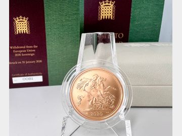 2020 ELIZABETH II 'STRUCK ON THE DAY' BREXIT GOLD SOVEREIGN