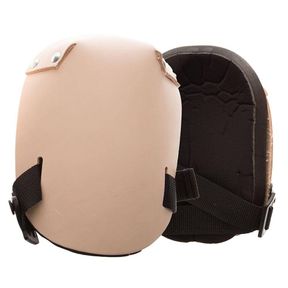 ONE SIZE FITS ALL UNBRANDED BEIGE LEATHER WORK KNEE PADS (PAIR)