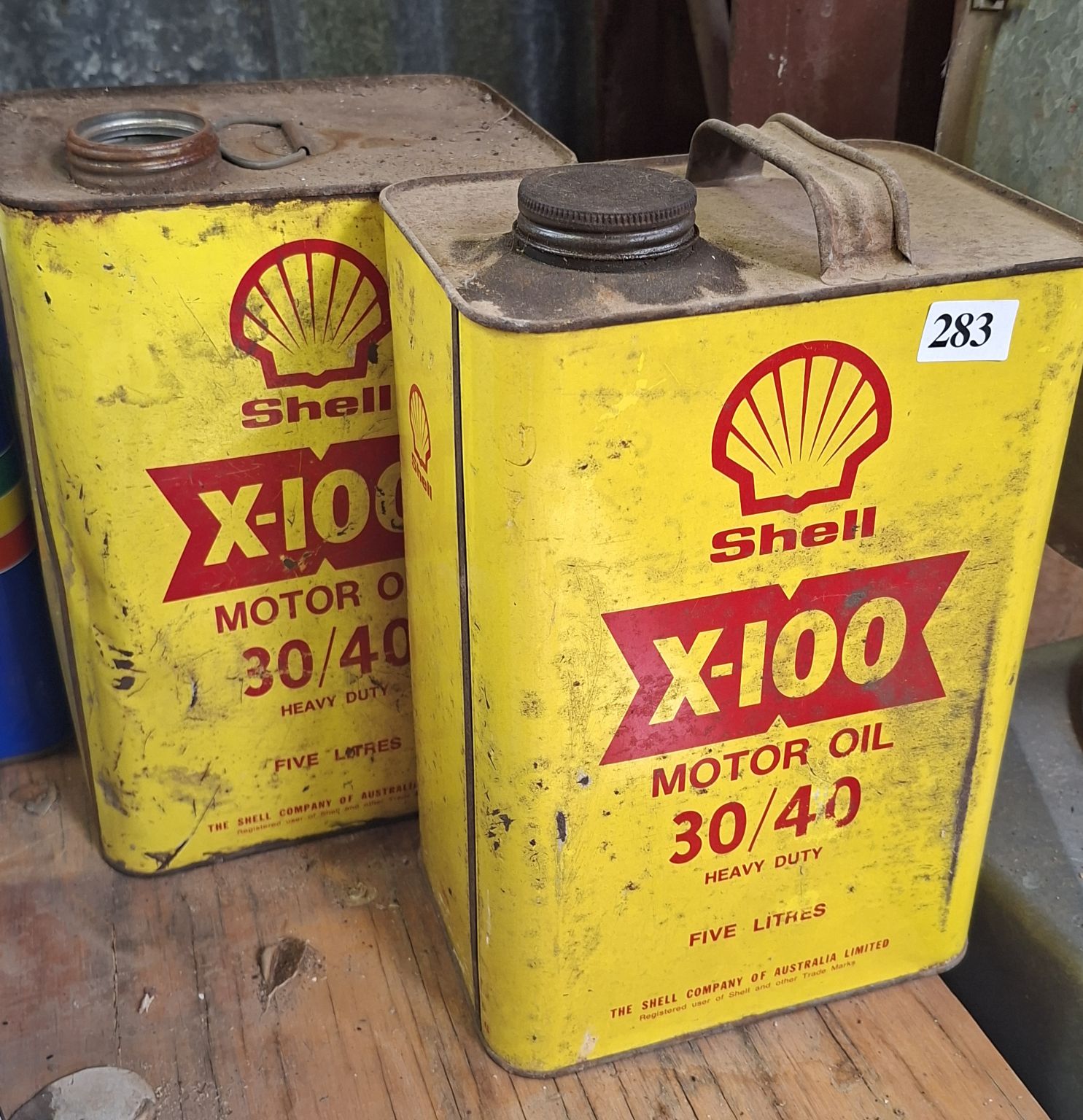 Shell Motor Oil Cans