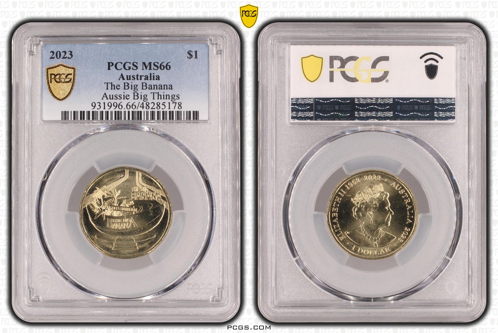 The Big Banana Aussie Big Things , One Dollar, 2023, PCGS MS66