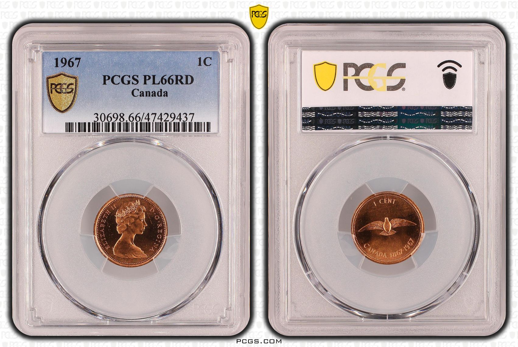 Canada, One Cent, 1967, PCGS PL66RD