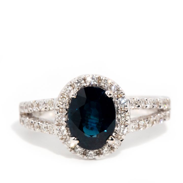 1.58 Carat Sapphire & Diamond 18ct Gold Ring,
