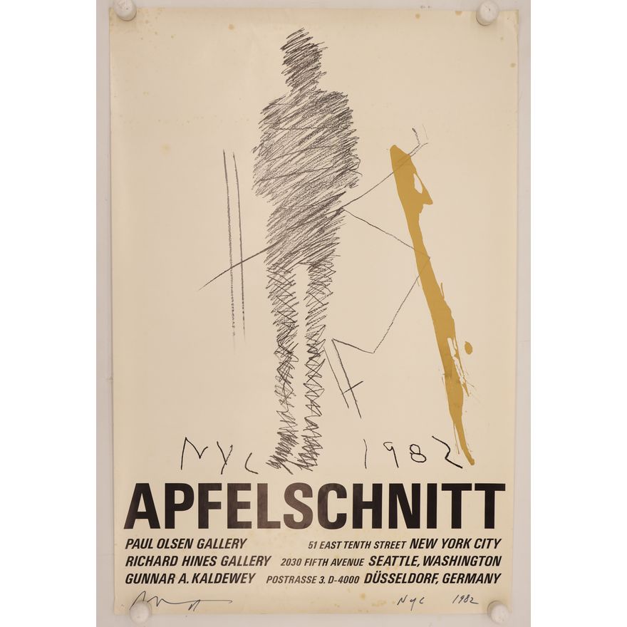 Carl Apfelschnitt 1982 Signed Exhibition Poster 36''x24''