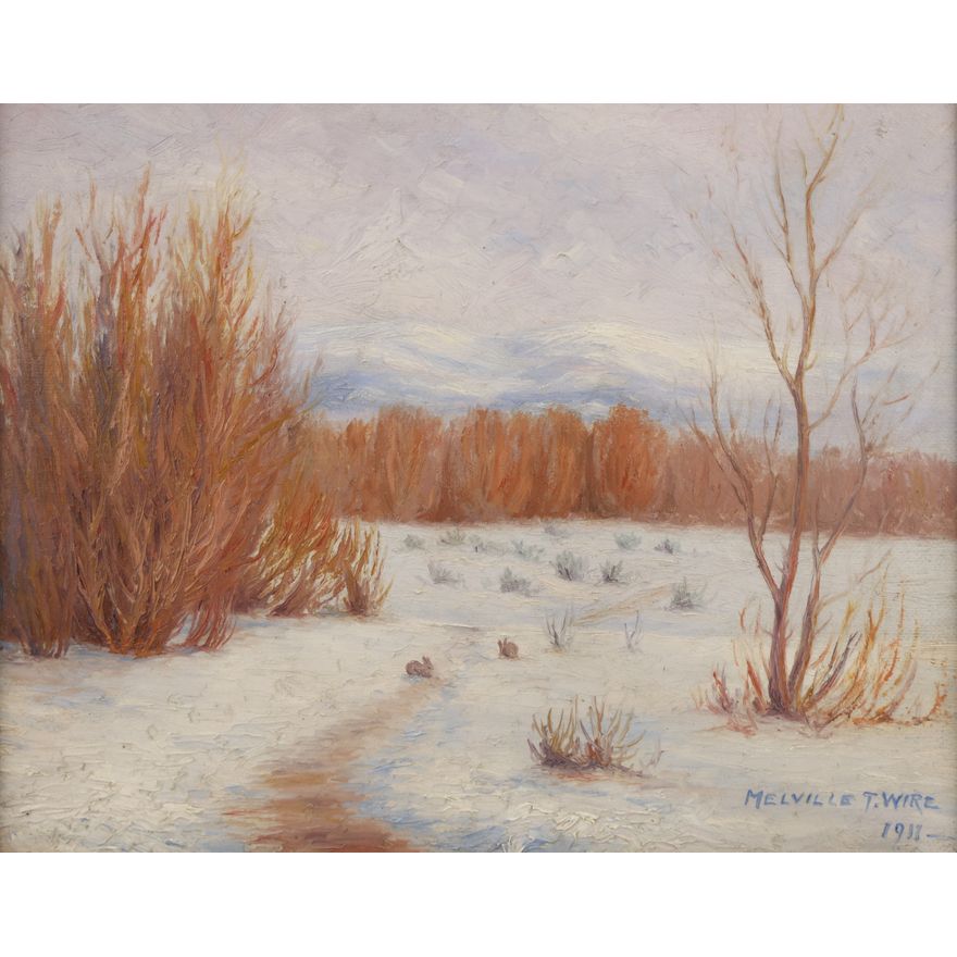 Melville Wire ''Winter Meadow'' 1911 Oil