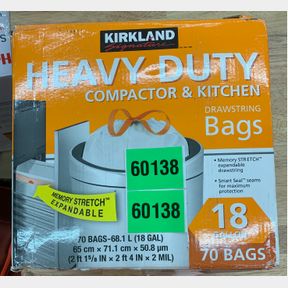 KIRKLAND HEAVY DUTY COMPACTOR & KITCHEN DRAWSTRING BAGS