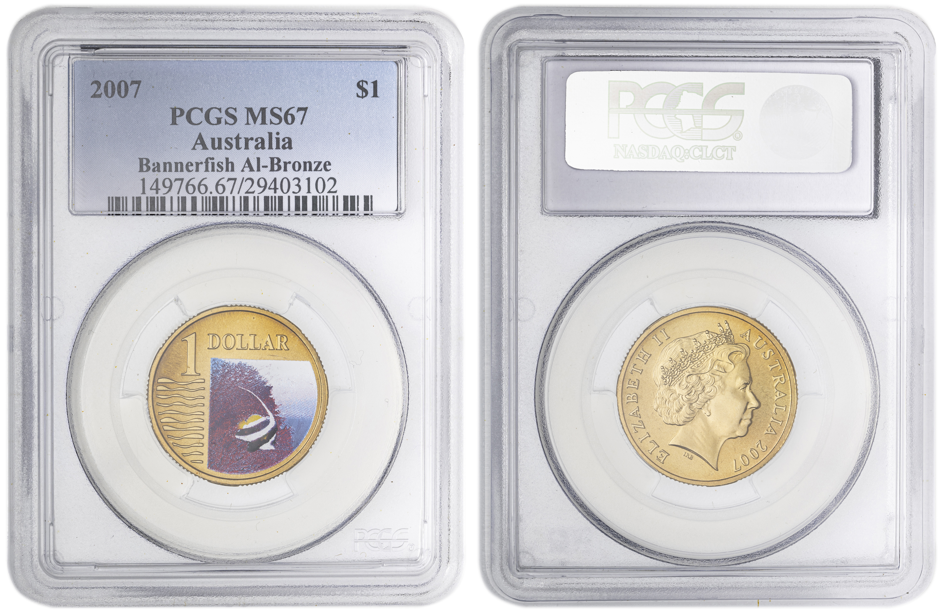 Bannerfish , One Dollar, 2007, PCGS MS67