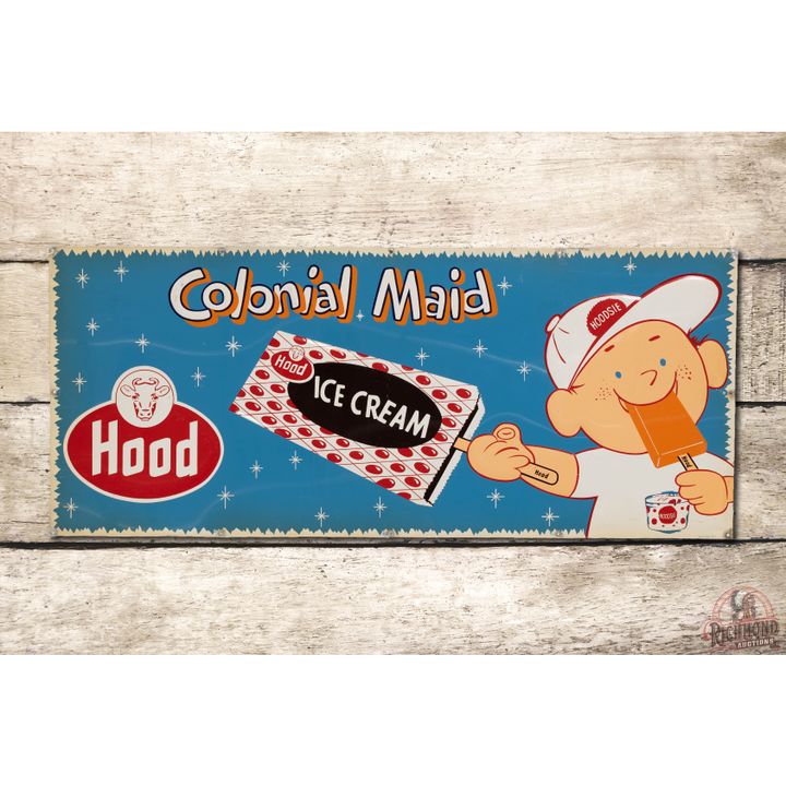 Hood Colonial Maid Ice Cream Single Sided Metal Sign TAC 8.9