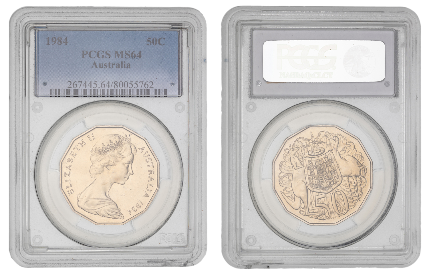 Elizabeth II, Fifty Cent, 1984, PCGS MS64