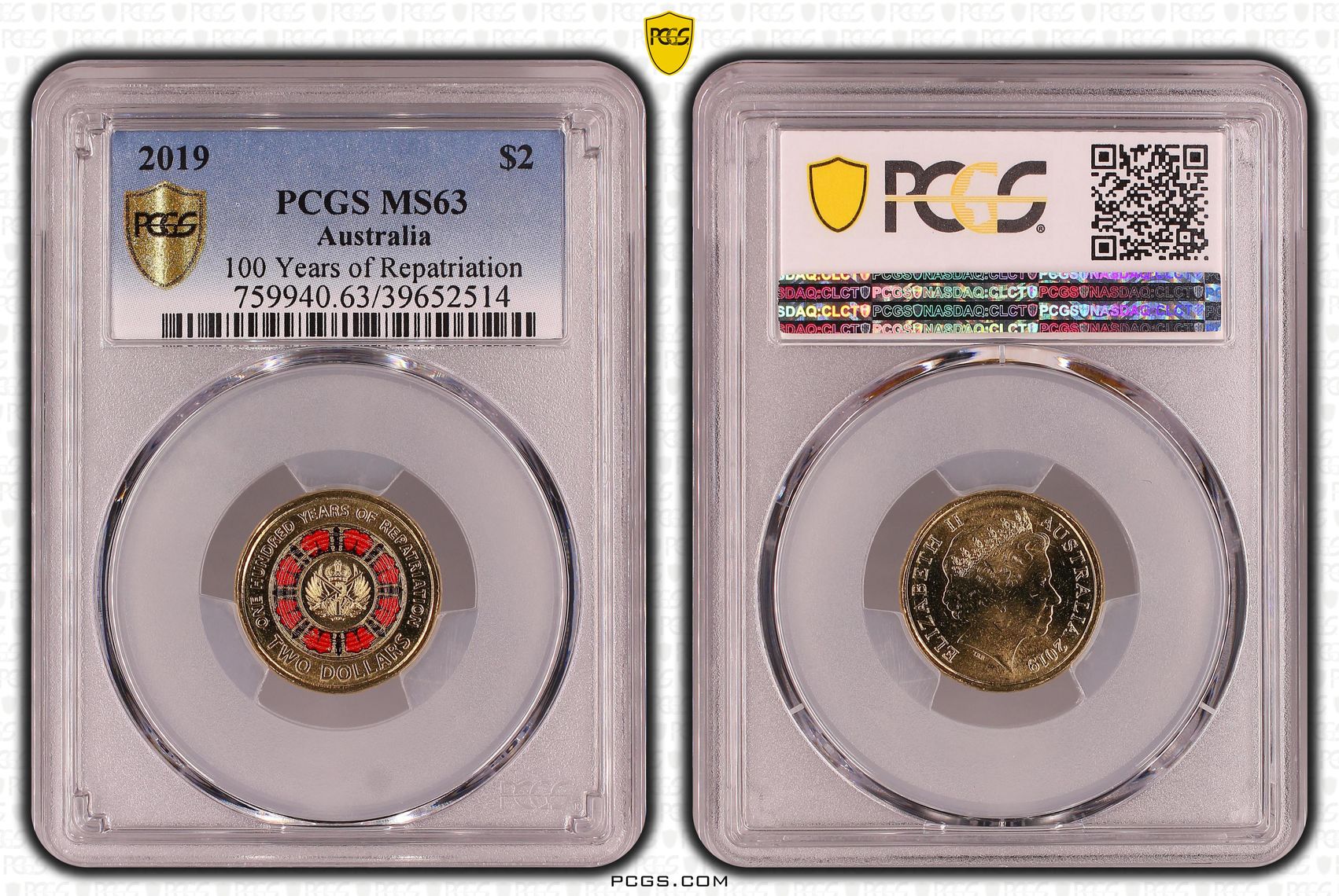 100 Years of Repatriation - Colorized , Two Dollar, 2019, PCGS MS63