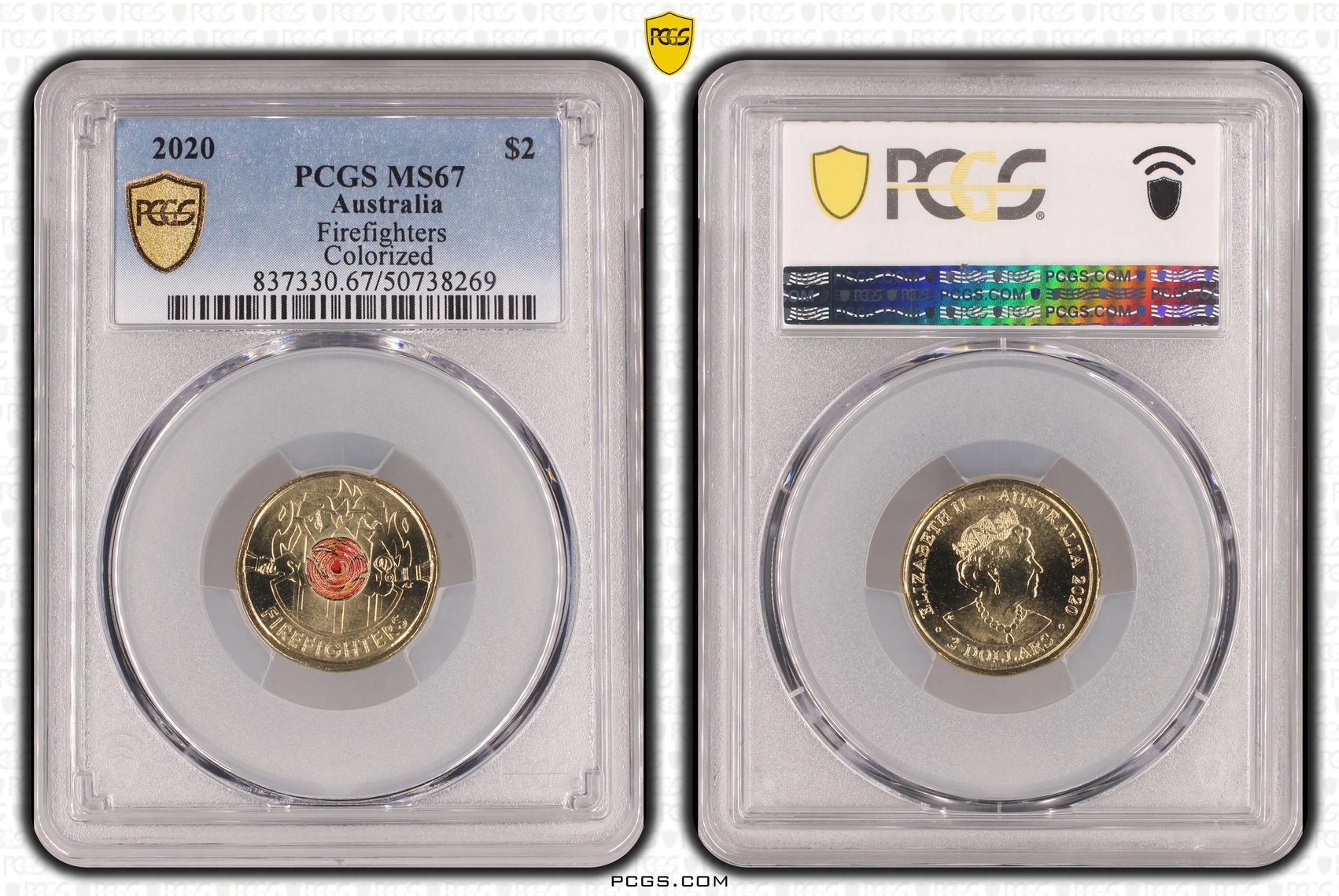 Firefighters Colorized , Two Dollar, 2020, PCGS MS67