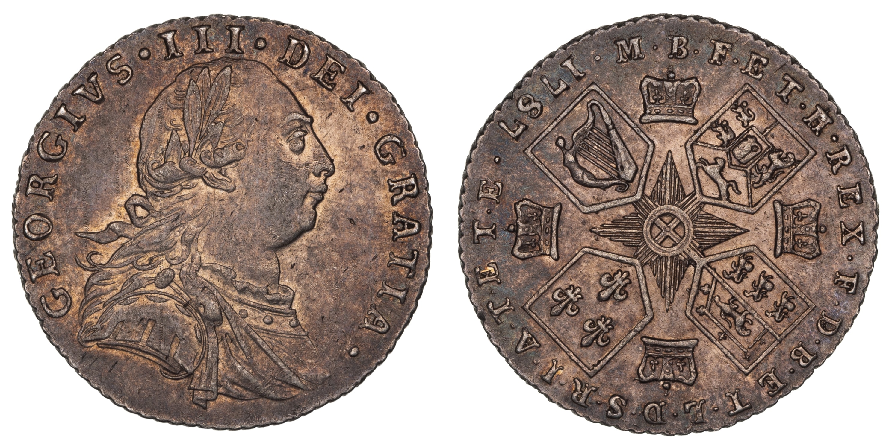 George III, Sixpence, 1787, EF - aUNC