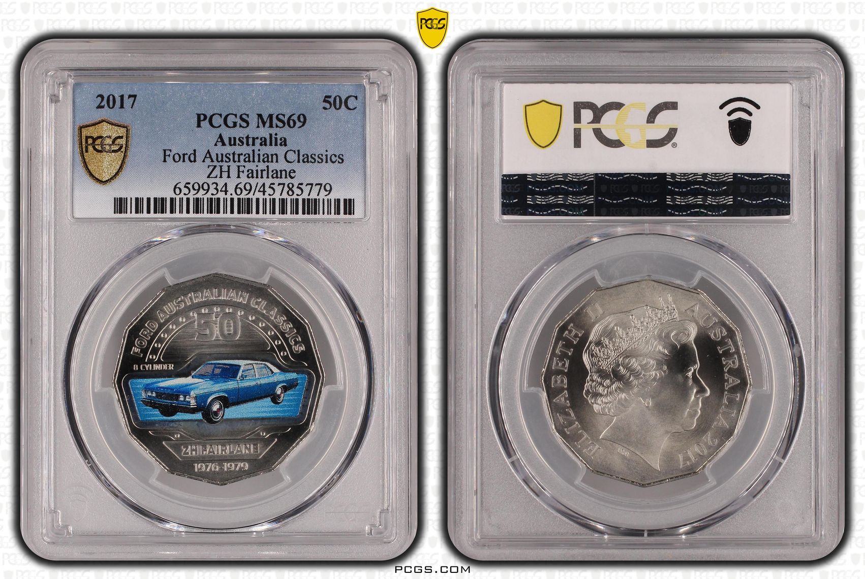 Ford Australian Classics - ZH Fairlane, Fifty Cent, 2017, PCGS MS 69