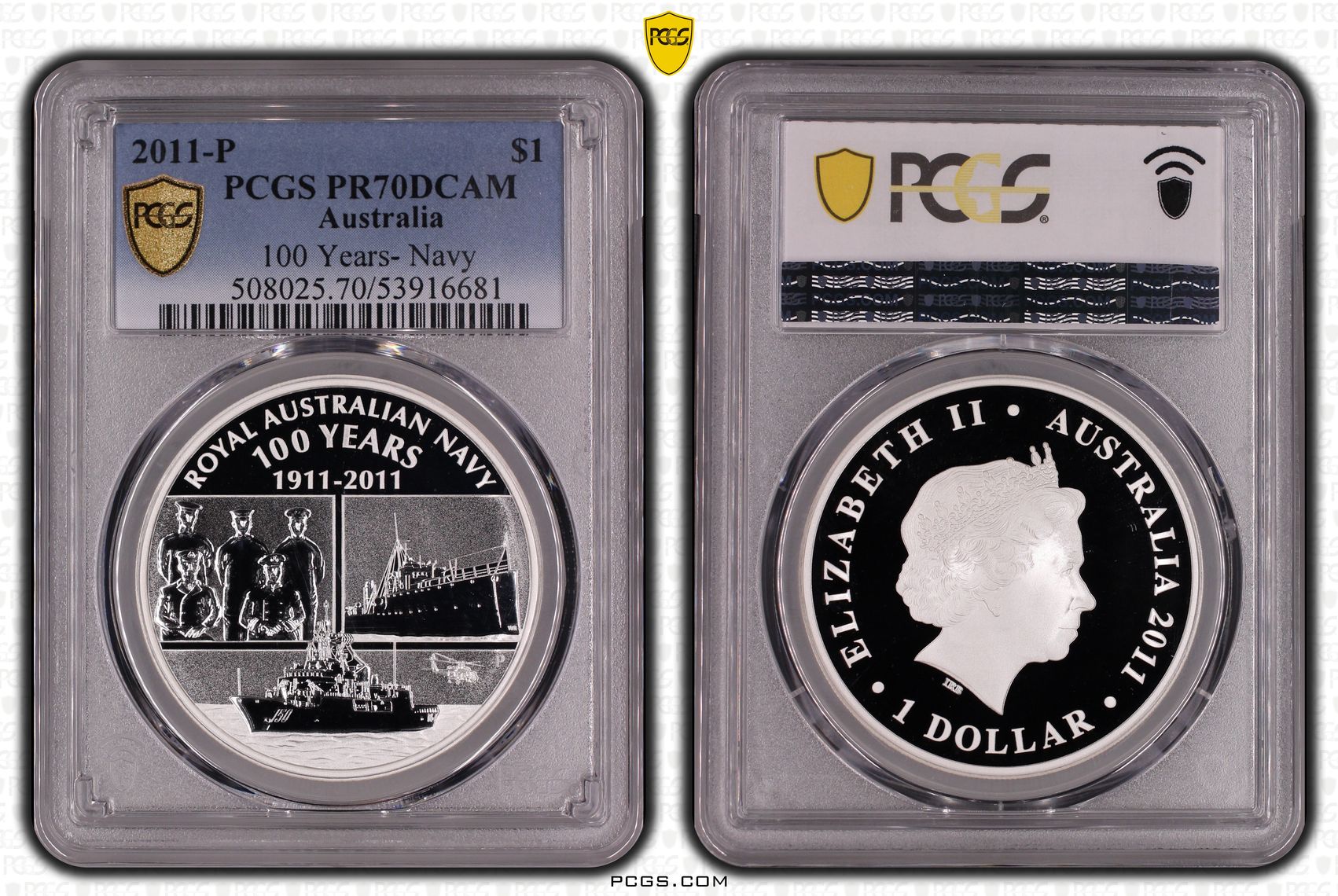 100 Years- Navy, 1/0, One Dollar, 2011-P, PR70DCAM