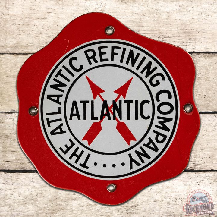 Excellent The Atlantic Refining Company Die Cut "Fried Egg" Single Sided Porcelain Sign